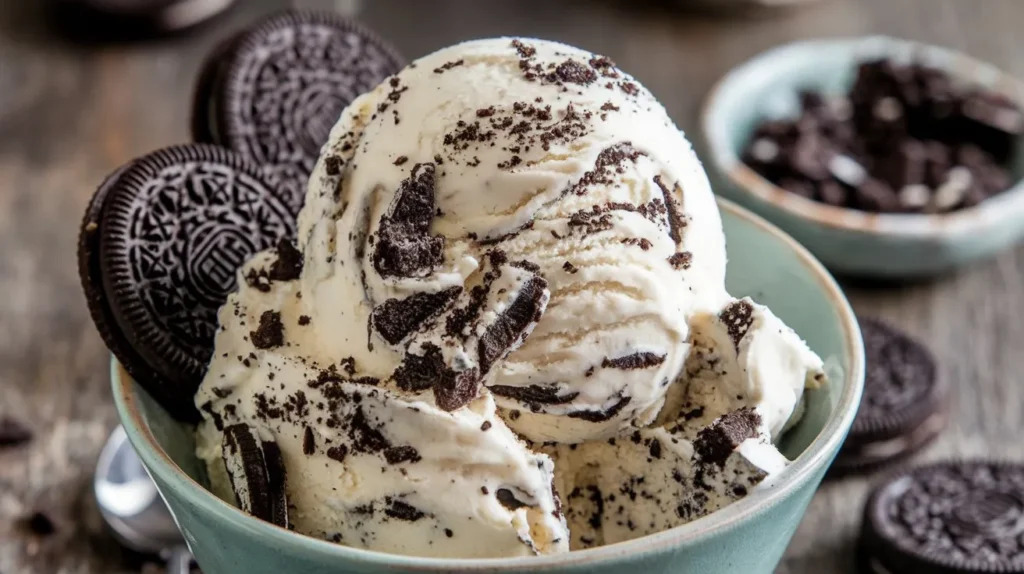 a photo of a scoop of homemade oreo ice cLYQHxWdSWO4Qm7Rps16Lg bHEEN4HrThaW2Z1pQznQVA
