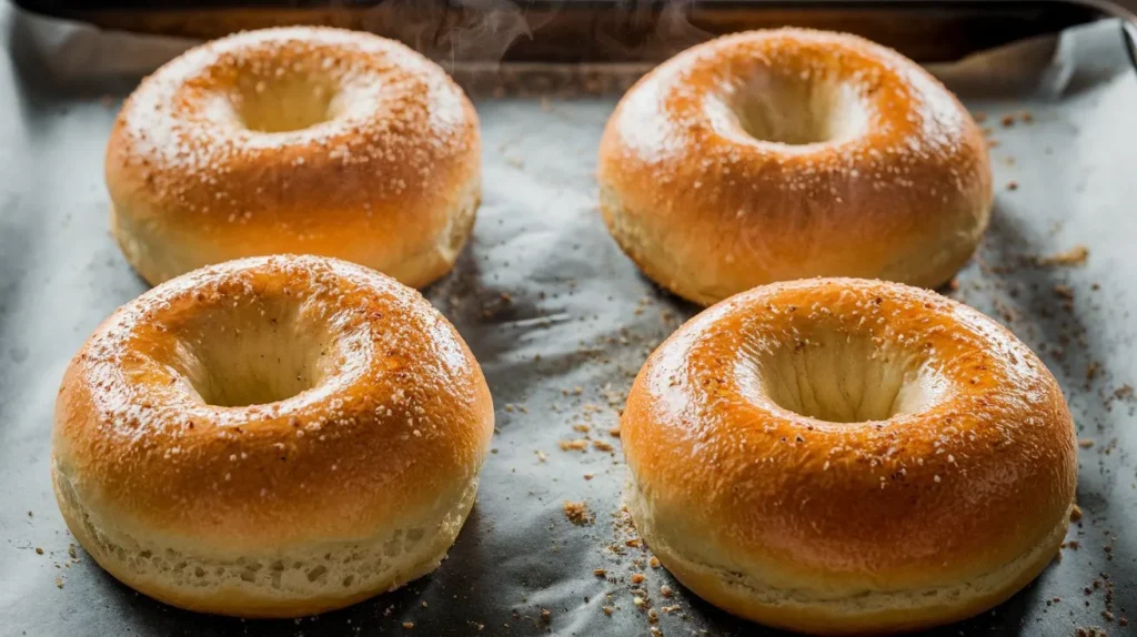 a photo of four golden brown bagels with pY5E7wpWT 2i5A6hVqos w Cb7MvvQvTEqrMZtL0rD1hA