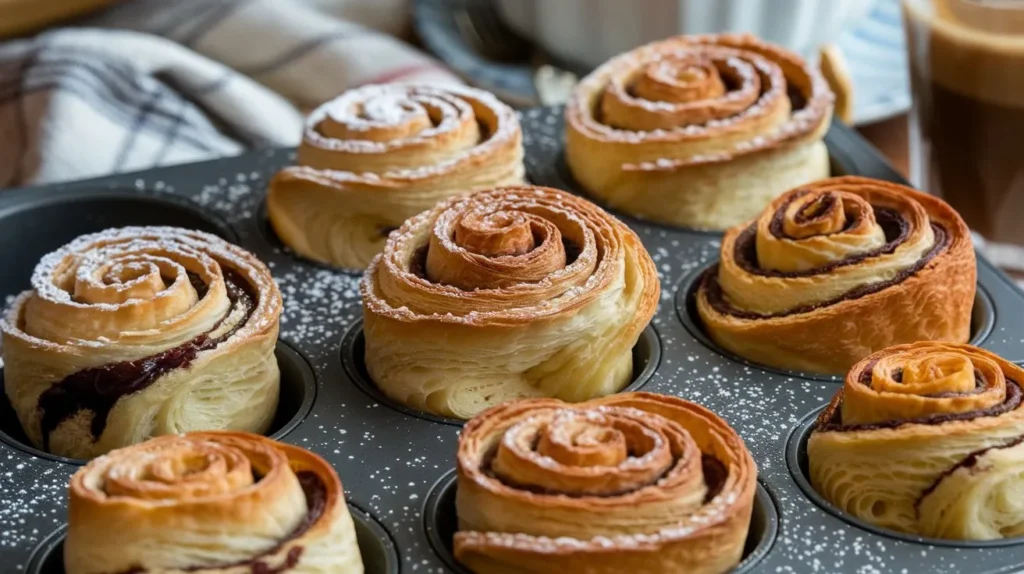 a photo of golden brown cruffins in a mu Ik38YtUXTn VxA3NpegkXQ BouKwM1fQn ZE8w32PBFqQ