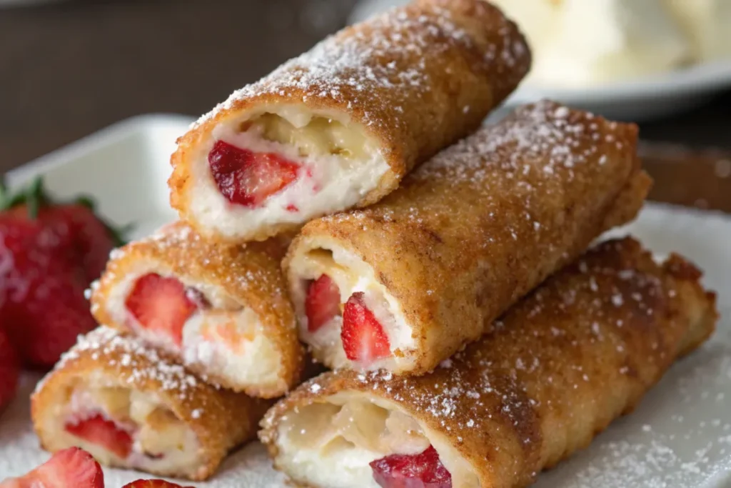 a close up shot captures a stack of golden brown