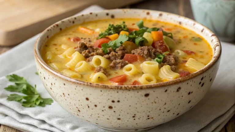 Macaroni Cheeseburger Soup