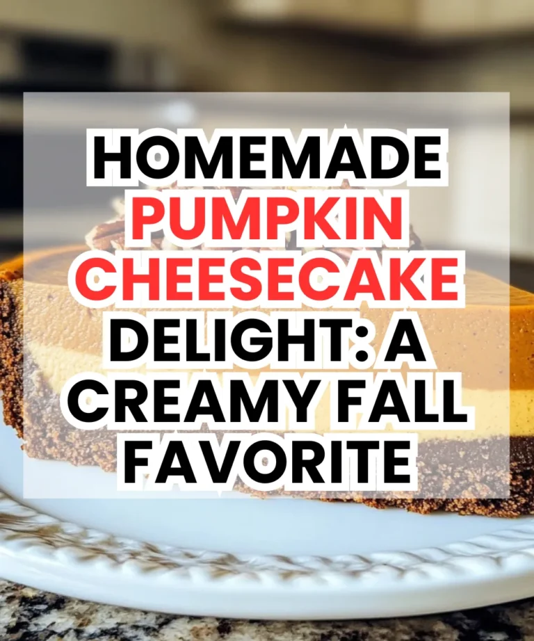 Homemade Pumpkin Cheesecake Delight: A Creamy Fall Favorite