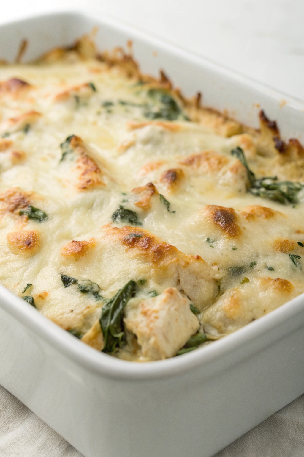 Spinach Artichoke Chicken Casserole