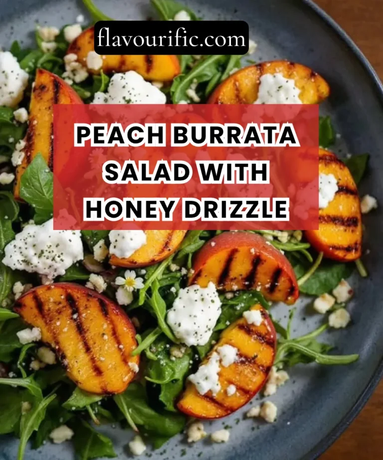Peach Burrata Salad with Honey Drizzle – Fancy but Easy Summer Dish Recipe (Fresh, Elegant & Restaurant-Worthy)